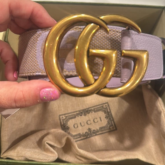 Gucci iridescent purple jumbo GG belt with box and dustbag - Picture 7 of 7